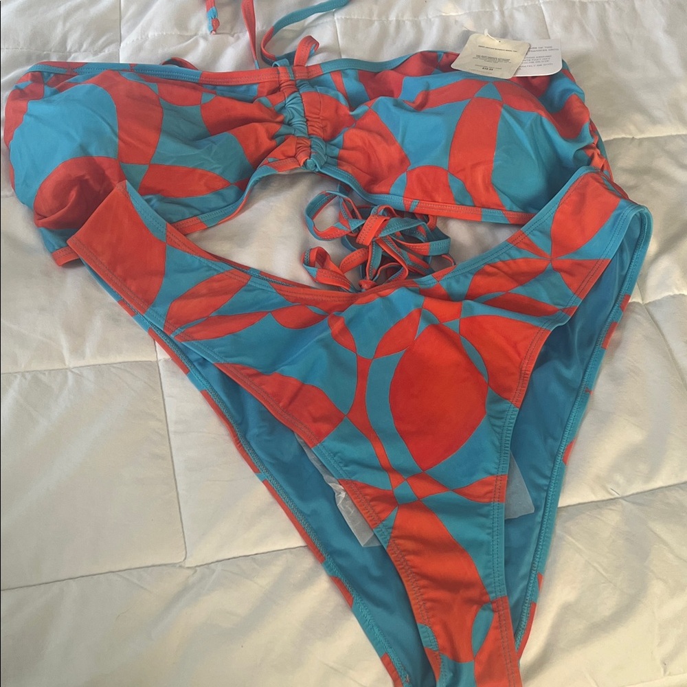 NWT Fabletics Vibrant orange and Blue Bikini Set